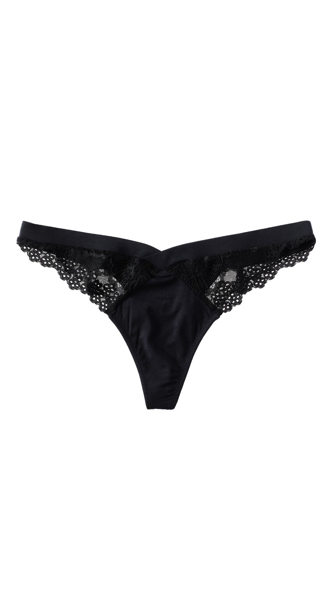 ORGANIC COTTON THONG- CLASSIC BLACK