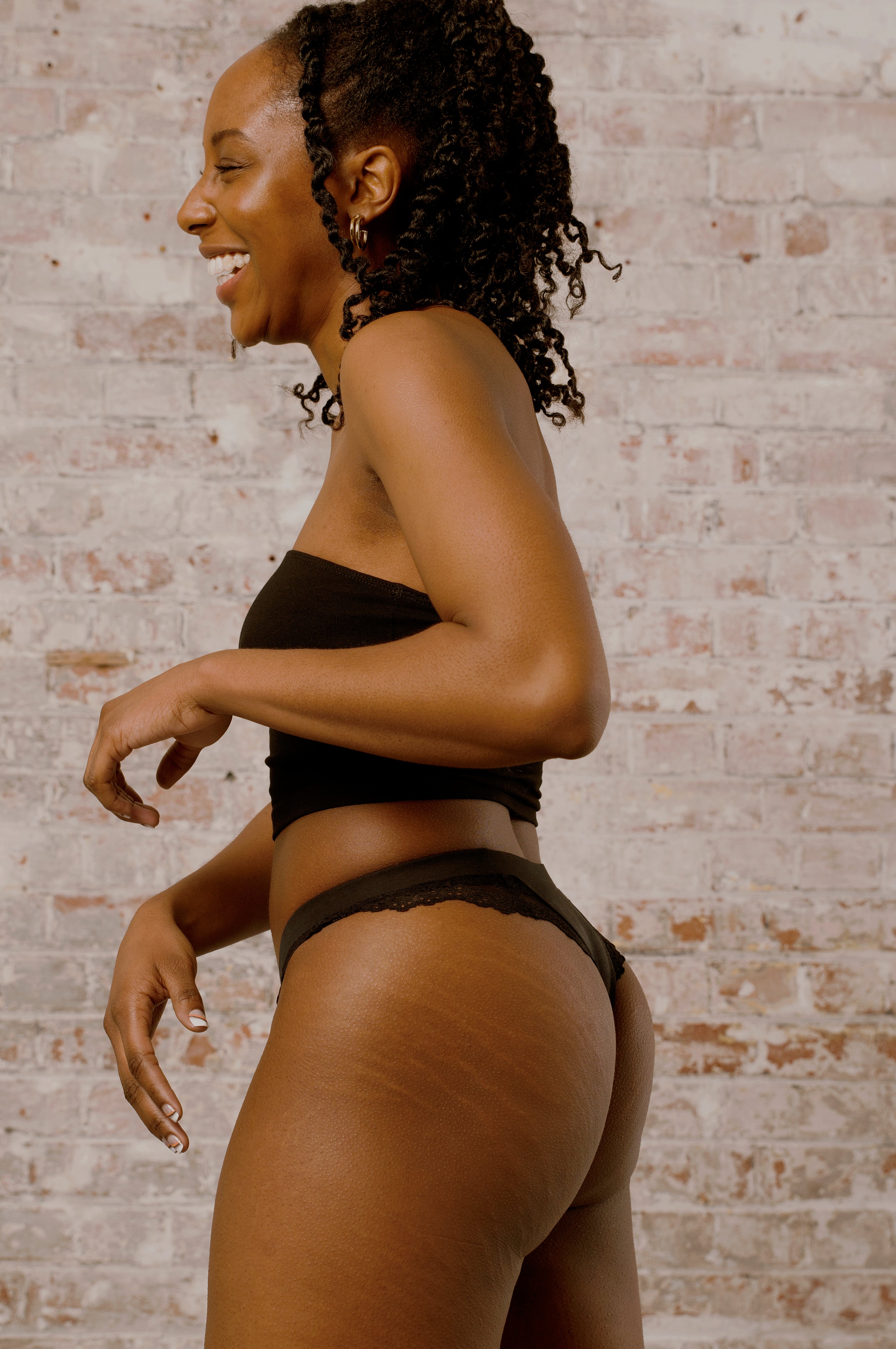 ORGANIC COTTON THONG- CLASSIC BLACK